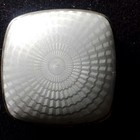 Vintage Square Silver Tone Floral Enamel Compact Mirror W  Puff