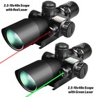 Tactical 2 5-10x40e Hunting Rifle Scope R g Illuminated Mil Dot Reticle W  Laser