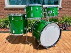 1960s Rogers Londoner Outfit Holiday Drum Set Green Sparkle 20 12 13 16