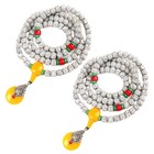 2pcs 108 Prayer Tibetan Buddhist Bodhi Beads Mala Bless Bracelet Necklace New