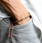 Handmade Tibetan Copper Mala Bracelet - Buddhist Prayer Beads With Cotton Rope