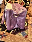 Purple White Checkered Mini Duffle overnight Bag With Crossbody Strap