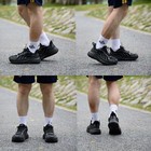 Men s Lace Up Hands Free Wide Toe Box Shoes Arch Support Wide Sneakers Allblack
