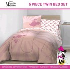 New Franco Disney Minnie Mouse 5 Piece Twin Comforter   Sheet Set Pink