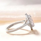 Solid 14k White Gold Moissanite Halo Engagement Ring 2 50 Carat Radiant Cut Vvs1