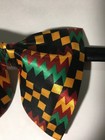 New Handmade Mens Bow Tie Satin African Print Kente Oversized Black green orange