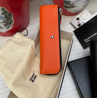 New Montblanc Heritage Rouge Et Noir Orange Leather 1 Pen Pouch Case Mb129838