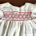 Vintage Smocked Dress Size 12 Months Ruffles And Lace White Red