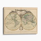 World Map 1762 - Old Vintage Map Of The World Canvas Wall Art Print