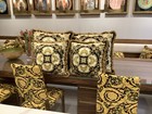 Custom Made Versace Lion Urn Throw 55   55    With Fringes Upolestry Fabric