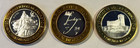 3 Ltd Edition  10 Silver Proof  999 Casino Tokens Four Queens Hard Rock Venetian