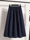 Plus Size Skirts Women 2026 Autumn Fashionable High Elastic Waist A Line Ski