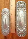 2 Antique Victorian German Silver-plate Long Ornate Vanity Brushes 1800 s