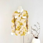 Silk Shirt Womens New 100  Floral Printing Loose Mulberry Silk Top Office Blouse