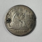 Love Token 1875 Seated Quarter   6681  Slightly Bowed 