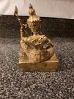 Vintage Thai Buddha Statue Ethereal Gold Gilt Bronze Deity Playing The Zueng