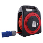 15m Camping Caravan Electric Mains Hook Up Cable Reel Orange 4 Gang 13a Plug