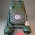 Vtg Western Electric Rotary Dial Desk Phone Avocado Green Bell System Mcm Prong
