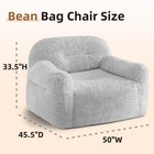 Giant Bean Bag Chair For Adults - Large Bean Bag Couch With Light Grey