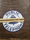 Vintage 7    Round Bell System Public Telephone Sign  Porcelain Ande Rooney