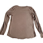  0  By Chicos Stretch Long Sleeve Round Neck Basic Layering Tee Brown Sz Small