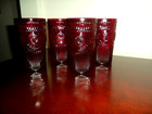 Pioneer Woman Ruby Red Embossed Glass Tumblers Set Of 4 Drinking Glasses 16 Oz