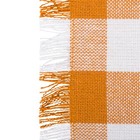 Dii Heavyweight Fringed Check Tabletop Placemat Set  13x19   Pumpkin Spice