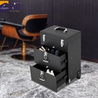 Rolling Makeup Train Case Aluminum Salon Cosmetic Trolley Organizer Box drawer