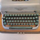 Vintage Typewriter Remington Quiet Riter Eleven Gray With Case And Key 1958
