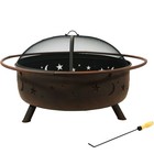 Cosmic 42  Large Fire Pit For Outside Wood Burning  Round  Metal By Sunnydaze