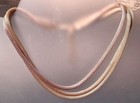 Vintage Gold On Sterling Mesh Necklace Tri-tone Lamode 3 Strand
