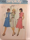 1976 Simplicity 7350 Vtg Sewing Pattern Womens Skirt 2 Lengths Dress Top Size 8