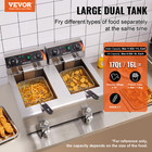 Vevor Commercial Electric Deep Fryer Countertop Fryer 3000w Dual Tank 2x11qt 11l