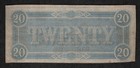 1864  20 Confederate States Of America Note  vf  
