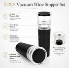 2 Pack Wine Vacuum Stopper Set Air Pump Bottle Sealer Plug Reusable Saver