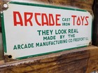 Vintage Arcade Toys Porcelain Sign Veribrite Illinois Childrens Cast Iron Games