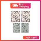 Glitter Flower Nail Stickers For Women 5d Black Silver Flower Nail Decals For Na
