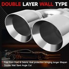  Dual Exhaust Tip Inlet 4 Inch Outlet 12  Length Universal 2 5 Inch Right