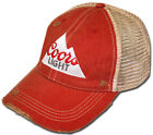 Coors Light Retro Brand Licensed Vintage Mesh Beer Red Hat Cap Rugged Ripped