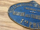 French Vintage Agriculture Plaque Award 1st Lussac-les-chateaux Calf Trophy Blue