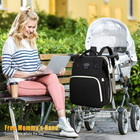 Black Diaper Bag Backpack Waterproof Mummy Bag Large Capacity Baby Travel Bottle
