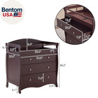 Changing Table Dresser Baby Diaper Changing Station Infant Nursing Table With 3 