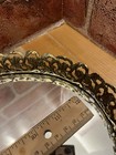 Vintage Oval Gold Filigree Vanity Dresser Mirror Perfume Makeup Tray 13 