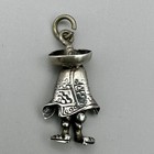 Ethnic Costume Man Pendant Sombrero Poncho Sarape Sandals 925 Sterling Silver Df