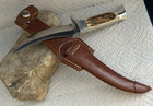 Vintage Hoffritz N y stag Horn Hunting Knife W leather Sheath  Made In Germany