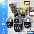 4pcs Solar Battery Wireless Wifi Outdoor Pan tilt Home Security Camera Cctv Ptz