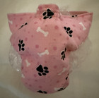Female Dog Puppy Pet Diaper Washable Pant Sanitary Underwear Paws Bones Pink Xxs