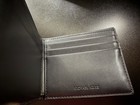 Michael Kors Men s Leather Logo Pattern Bifold Wallet Gray black Card Slots