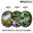 Vivitar 3-piece Set Ultimate Nd2 Nd4 Nd8 Camera Filters Or Canon Nikon Sony