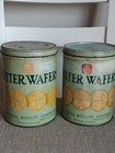 Pair Antique Nabisco Tins Canisters Blue C  1920 s